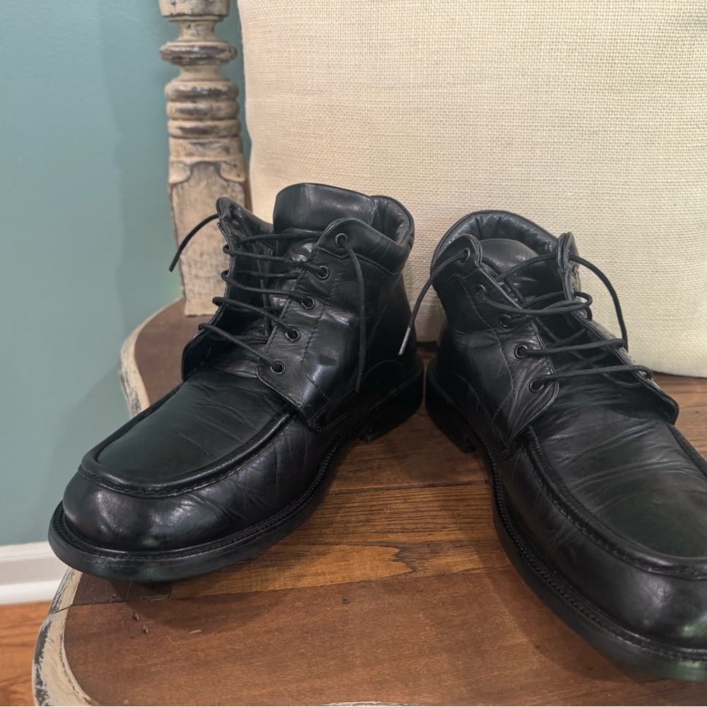 Birkenstock Black Leather Boots with Sturdy Soles